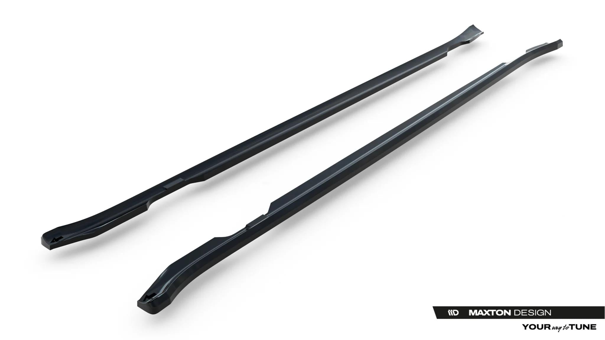 Maxton Design Street+ Seitenschweller Leisten Passend für Porsche Taycan / Taycan 4 / Taycan 4S / Taycan Gts Mk1 Schwarz Hochglanz