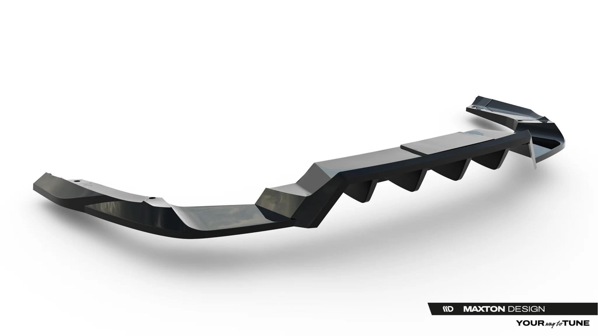 Maxton Design Street+ Mittlerer Diffusor RACE passend für Skoda Kodiaq RS Mk2 schwarz Hochglanz