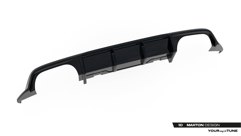 Maxton Design Diffusor Heck Ansatz passend für VW Golf R Variant Mk8 / Mk8 Facelift schwarz Hochglanz