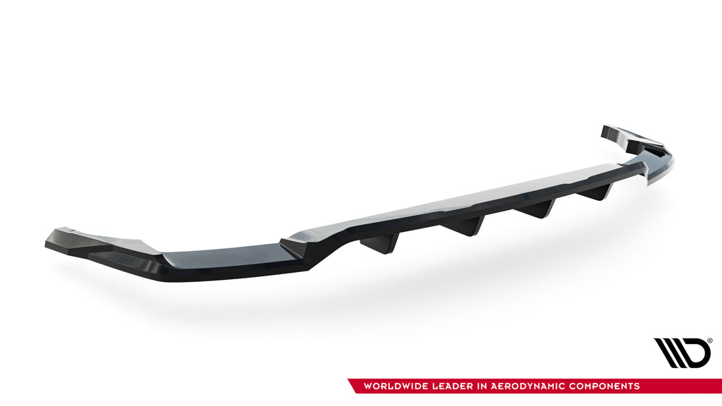 Maxton Design Street+ Mittlerer Diffusor RACE passend für Audi Q8 Mk1 Facelift schwarz Hochglanz