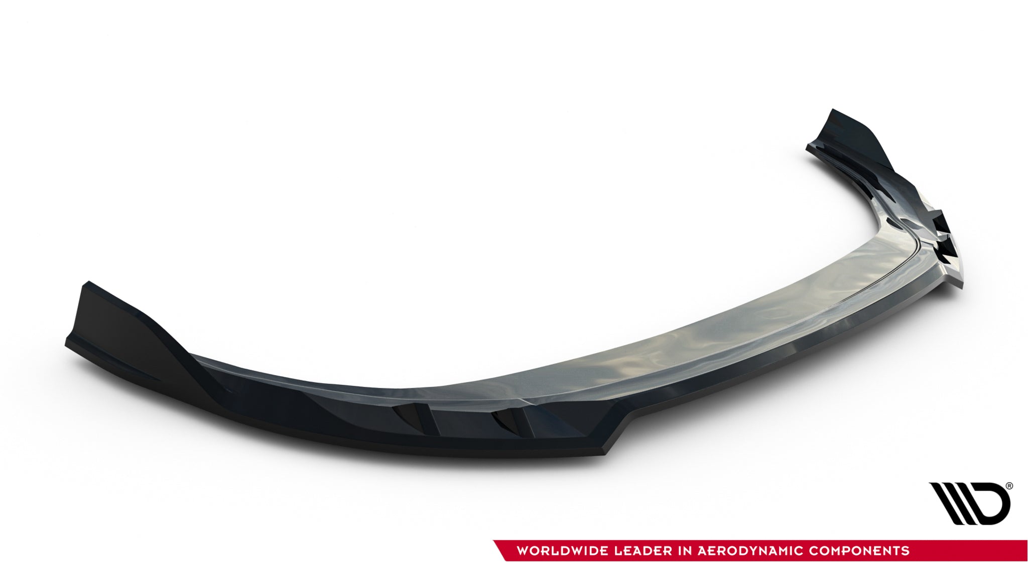 Maxton Design Street+ Spoilerlippe Front Ansatz V.1 passend für VW Golf R Variant Mk8 Facelift schwarz Hochglanz