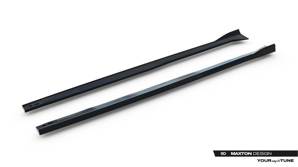 Maxton Design Street+ Seitenschweller Leisten Passend für Dodge Grand Caravan Mk5 Facelift Schwarz Hochglanz