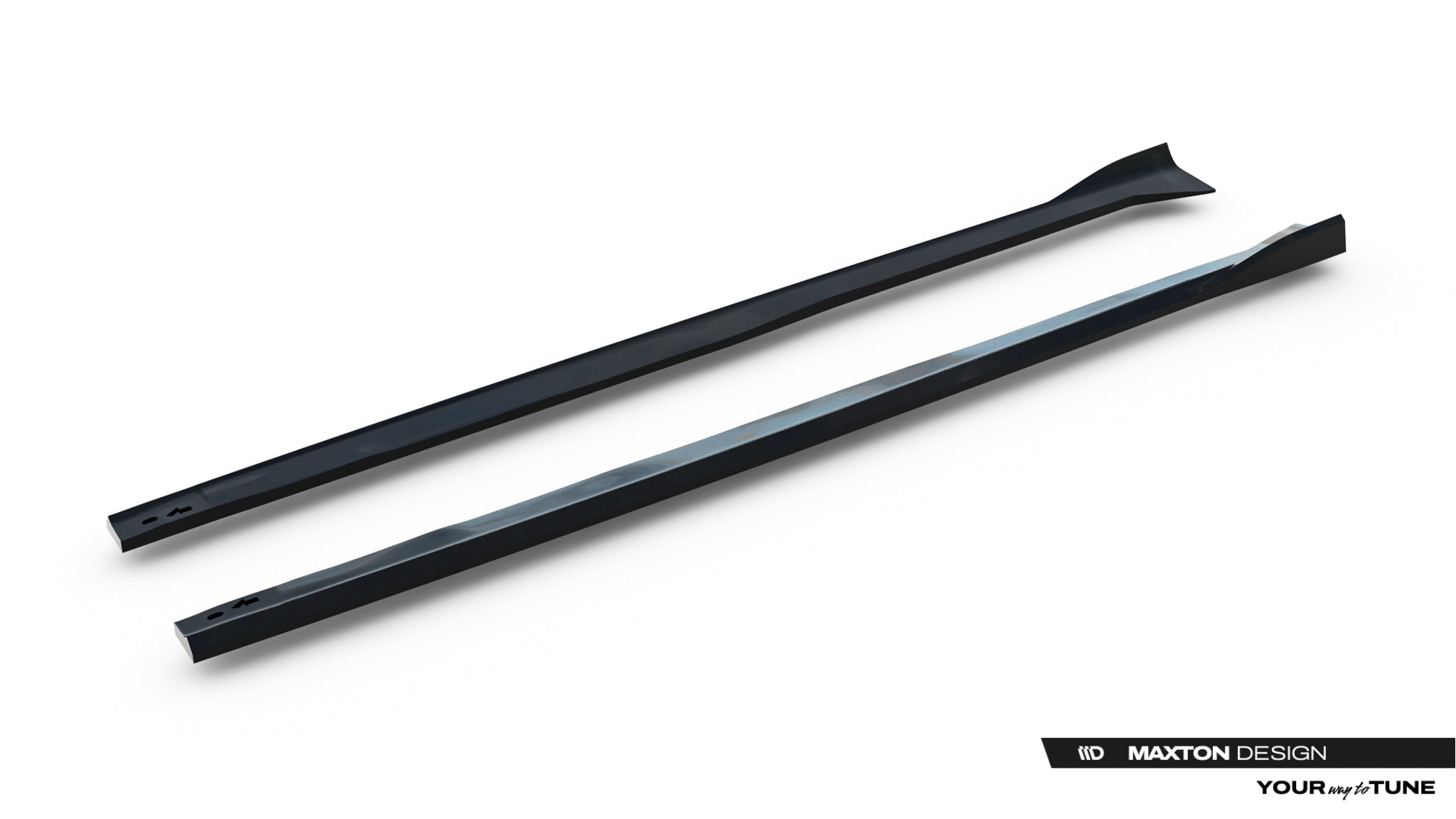 Maxton Design Street+ Seitenschweller Leisten Passend für Dodge Grand Caravan Mk5 Facelift Schwarz Hochglanz