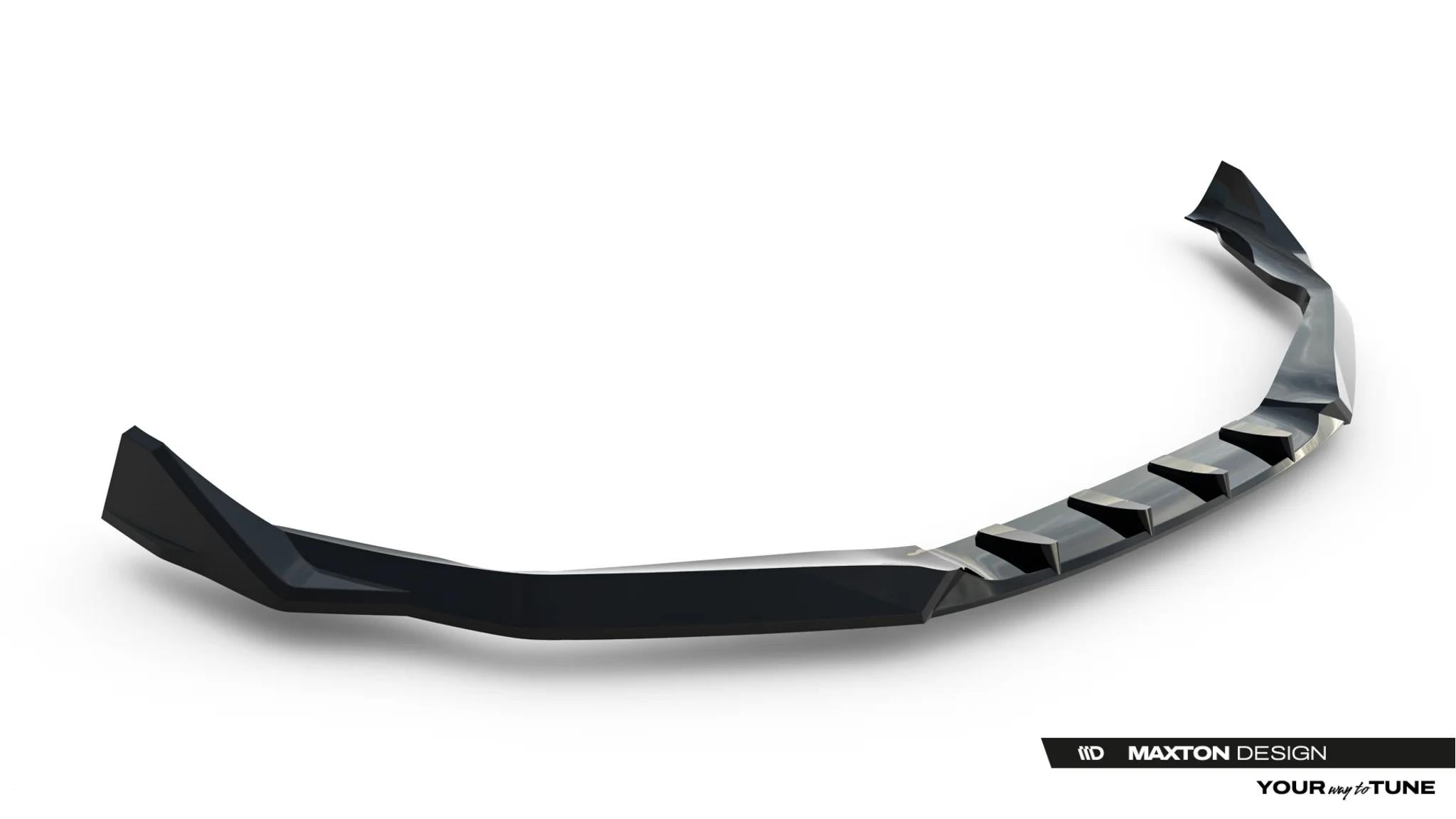 Maxton Design Street+ Spoilerlippe Front Ansatz V.4 passend für BMW M5 F90 Facelift schwarz Hochglanz