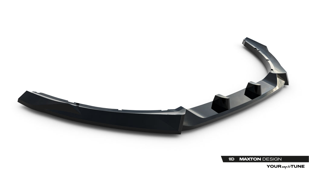 Maxton Design Street+ Spoilerlippe Front Ansatz passend für Ford S-Max ST-Line Mk2 Facelift schwarz Hochglanz