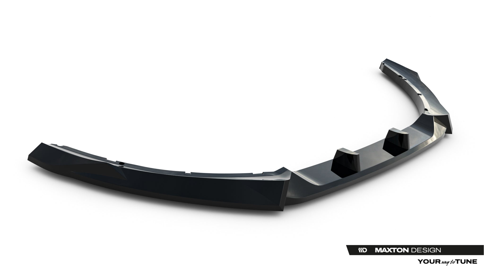 Maxton Design Street+ Spoilerlippe Front Ansatz passend für Ford S-Max ST-Line Mk2 Facelift schwarz Hochglanz