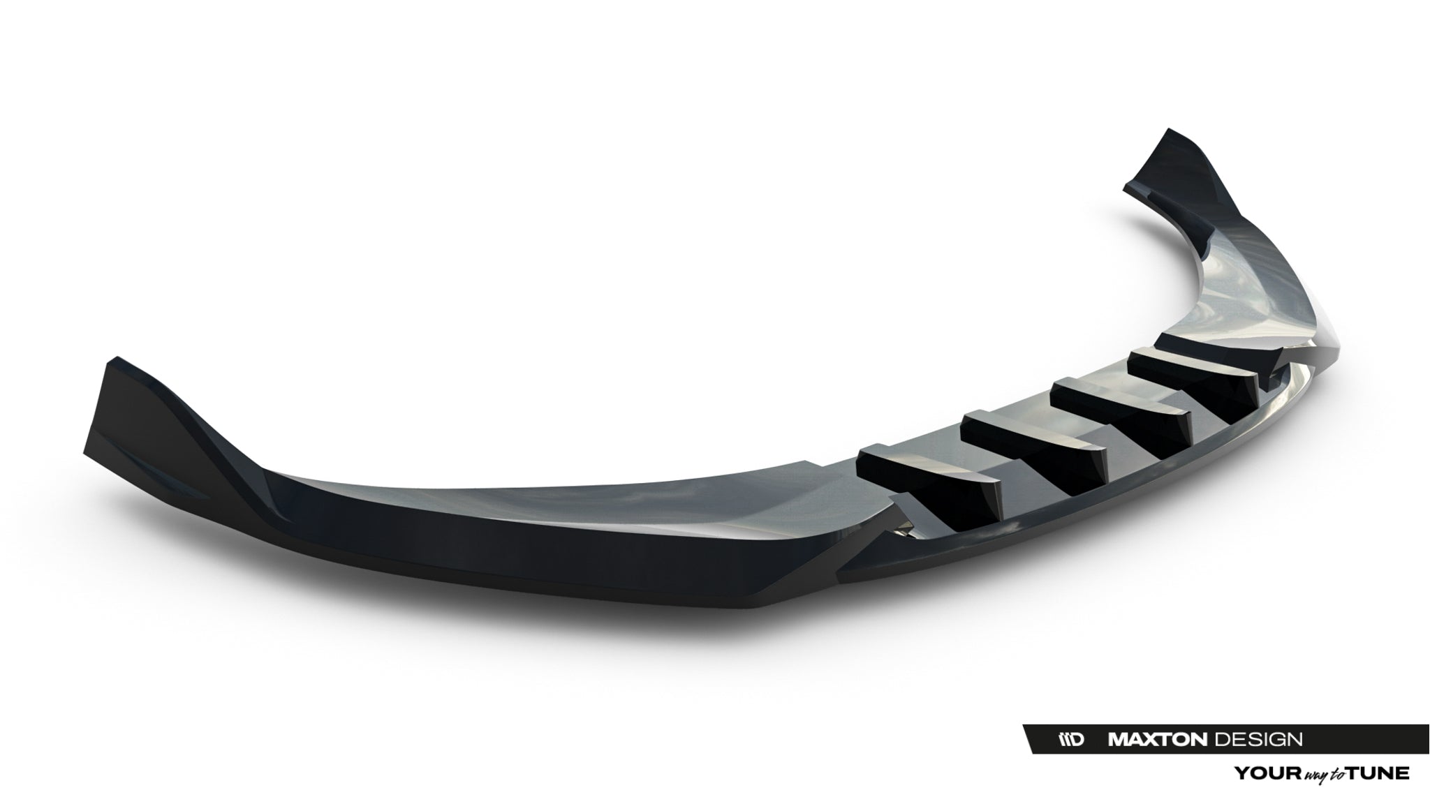 Maxton Design Street+ Spoilerlippe Front Ansatz V.2 passend für Audi A6 S-Line C9 schwarz Hochglanz