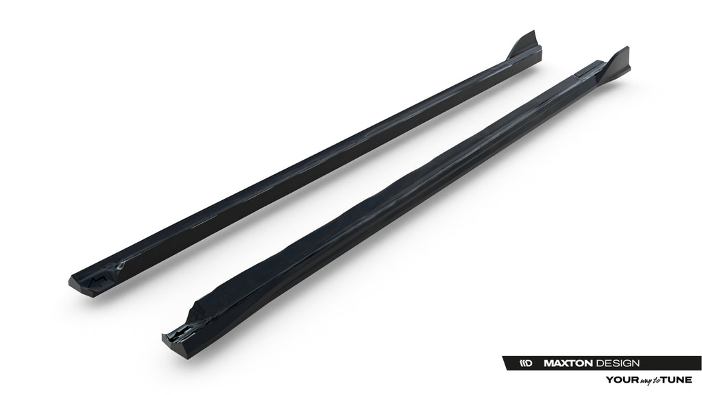Maxton Design Street+ Seitenschweller Leisten passend für VW Golf Variant Mk8 Facelift schwarz Hochglanz