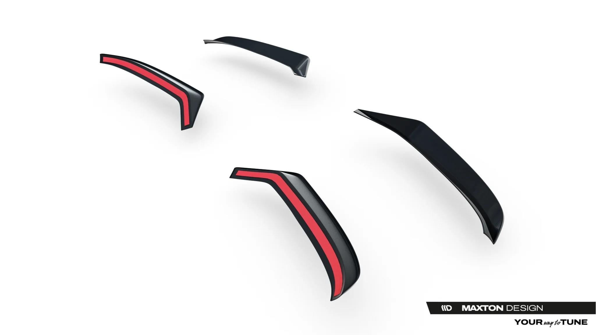 Maxton Design Spoiler CAP passend für VW Transporter T7 / Ford Transit Custom Mk2 schwarz Hochglanz