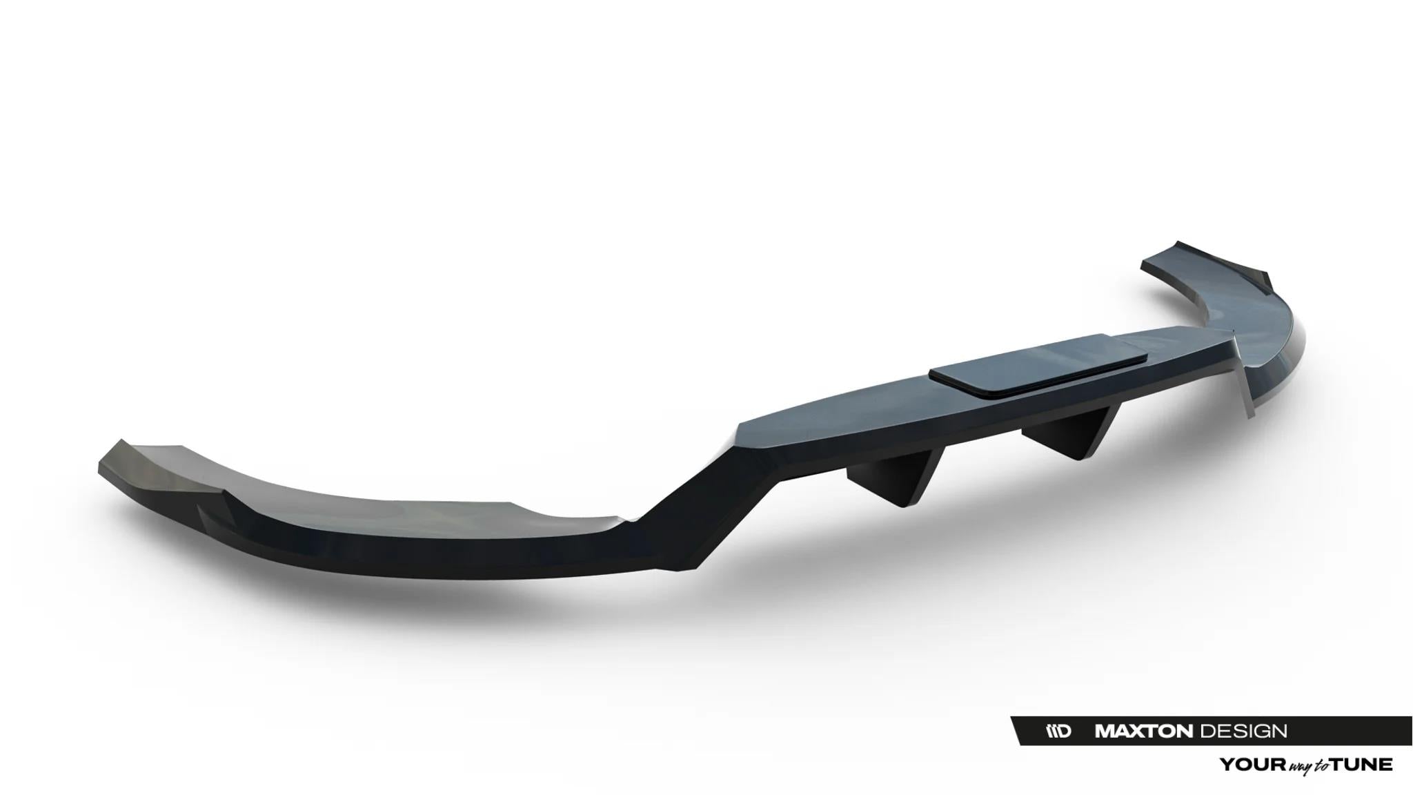 Maxton Design Street+ Mittlerer Diffusor Race Passend für Skoda Scala Mk1 Facelift Schwarz Hochglanz