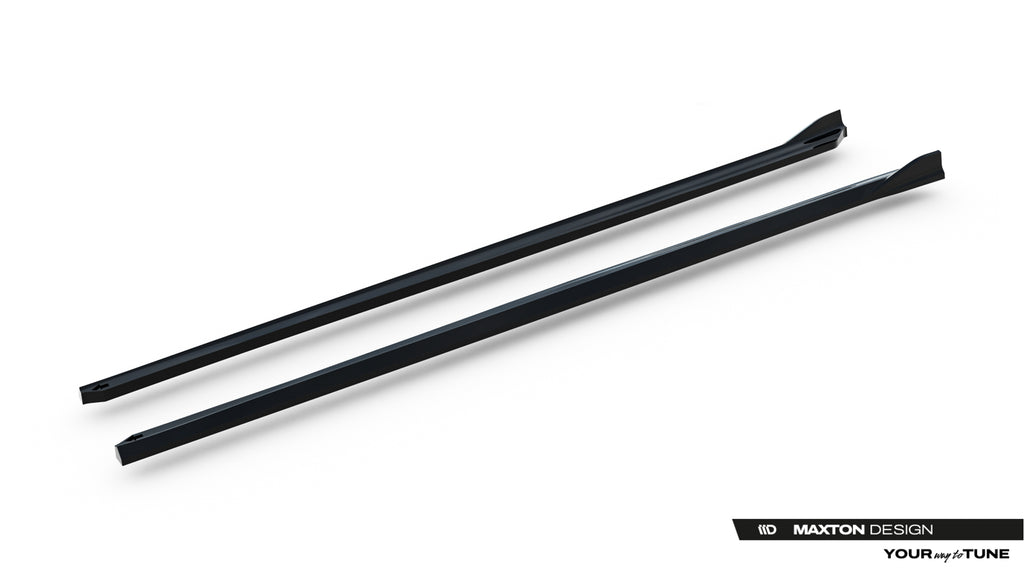Maxton Design Street+ Seitenschweller Leisten passend für BMW 3er Sportline Limousine / Touring F30 / F31 schwarz Hochglanz