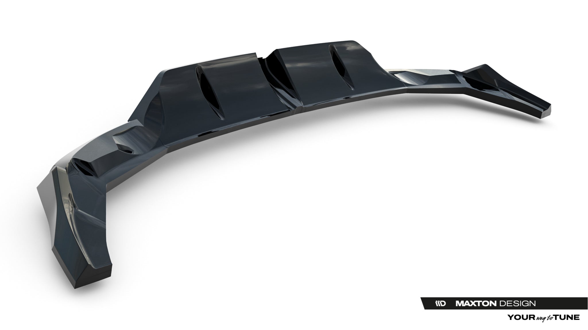 Maxton Design Street+ Mittlerer Diffusor RACE passend für V.1 Audi RS3 Sportback 8Y Facelift schwarz Hochglanz