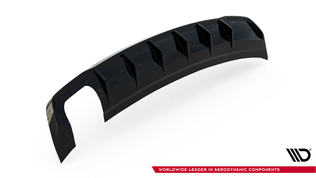 Maxton Design Diffusor Heck Ansatz passend für Audi A3 Limousine 8V (Doppelauspuff li.endrohr)