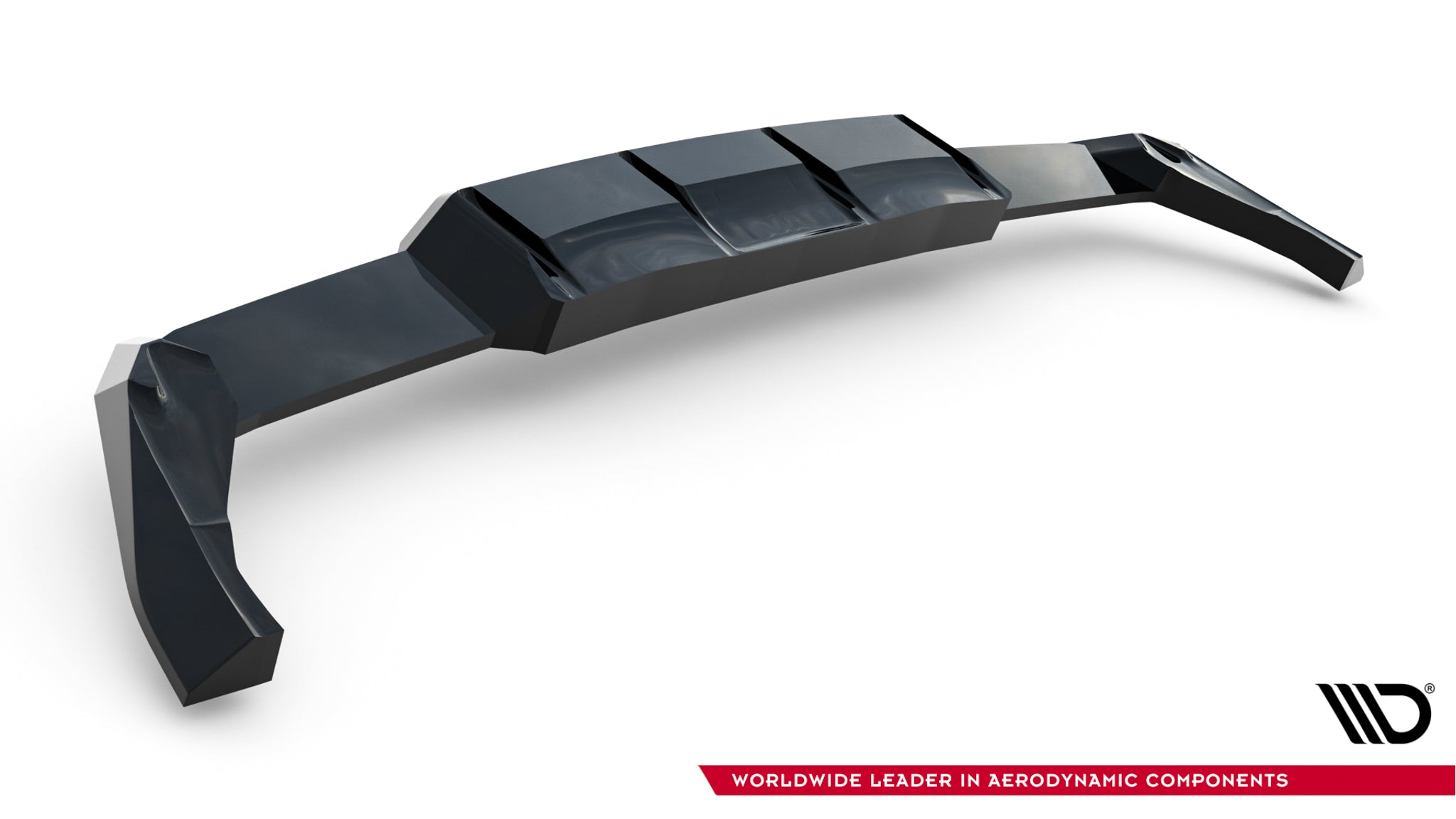 Maxton Design Street+ Mittlerer Diffusor RACE V.2 passend für VW Golf R Hatchback Mk8 / Mk8 Facelift schwarz Hochglanz