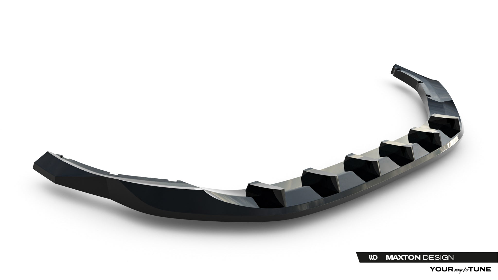 Maxton Design Street+ Spoilerlippe Front Ansatz V.2 passend für Skoda Kodiaq Sportline Mk2 schwarz Hochglanz