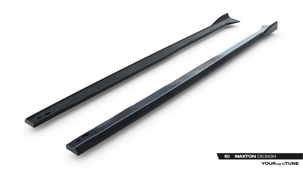 Maxton Design Street+ Seitenschweller Leisten Passend für Dodge Grand Caravan Mk5 Facelift Schwarz Hochglanz