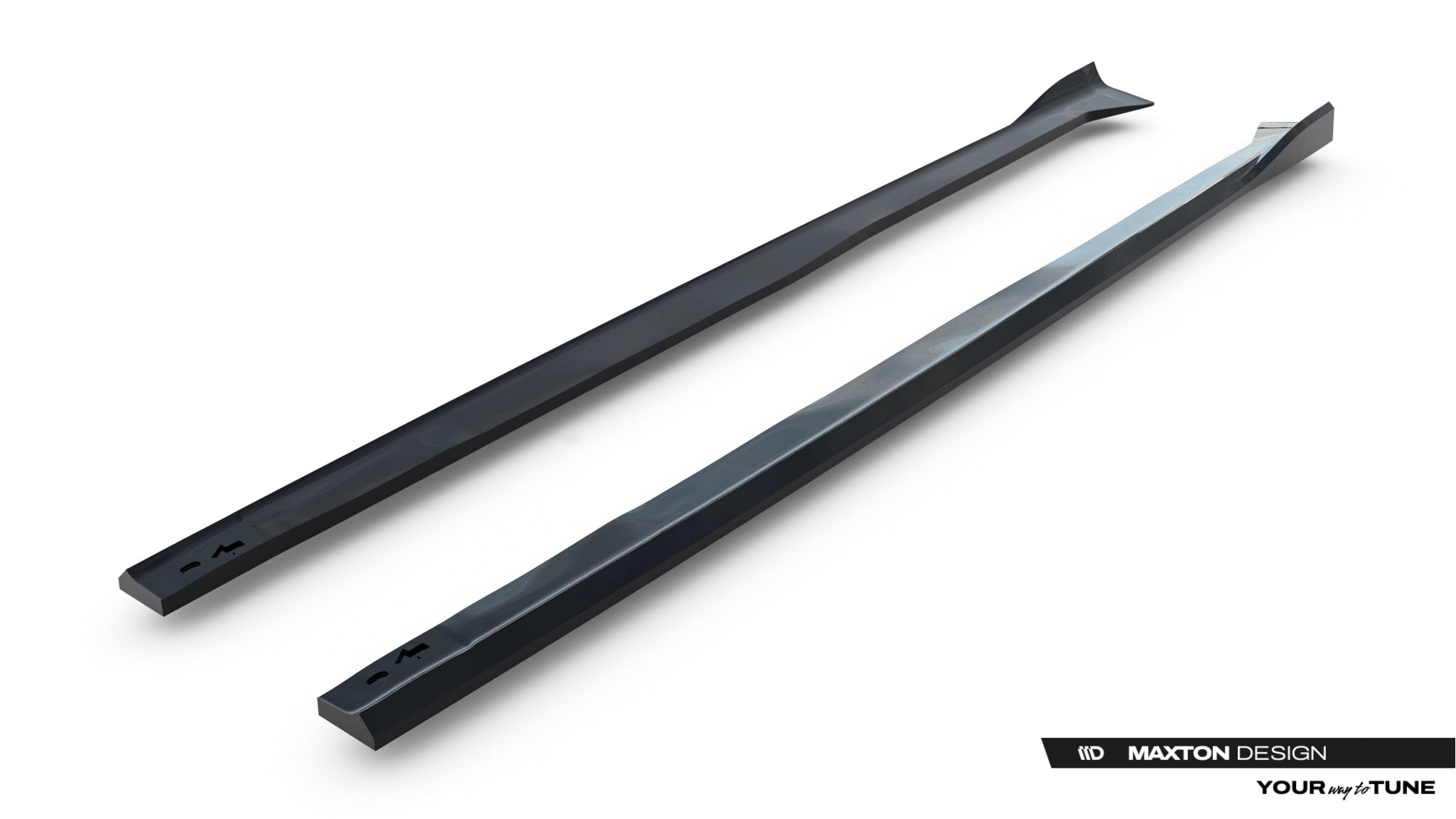 Maxton Design Street+ Seitenschweller Leisten Passend für Dodge Grand Caravan Mk5 Facelift Schwarz Hochglanz