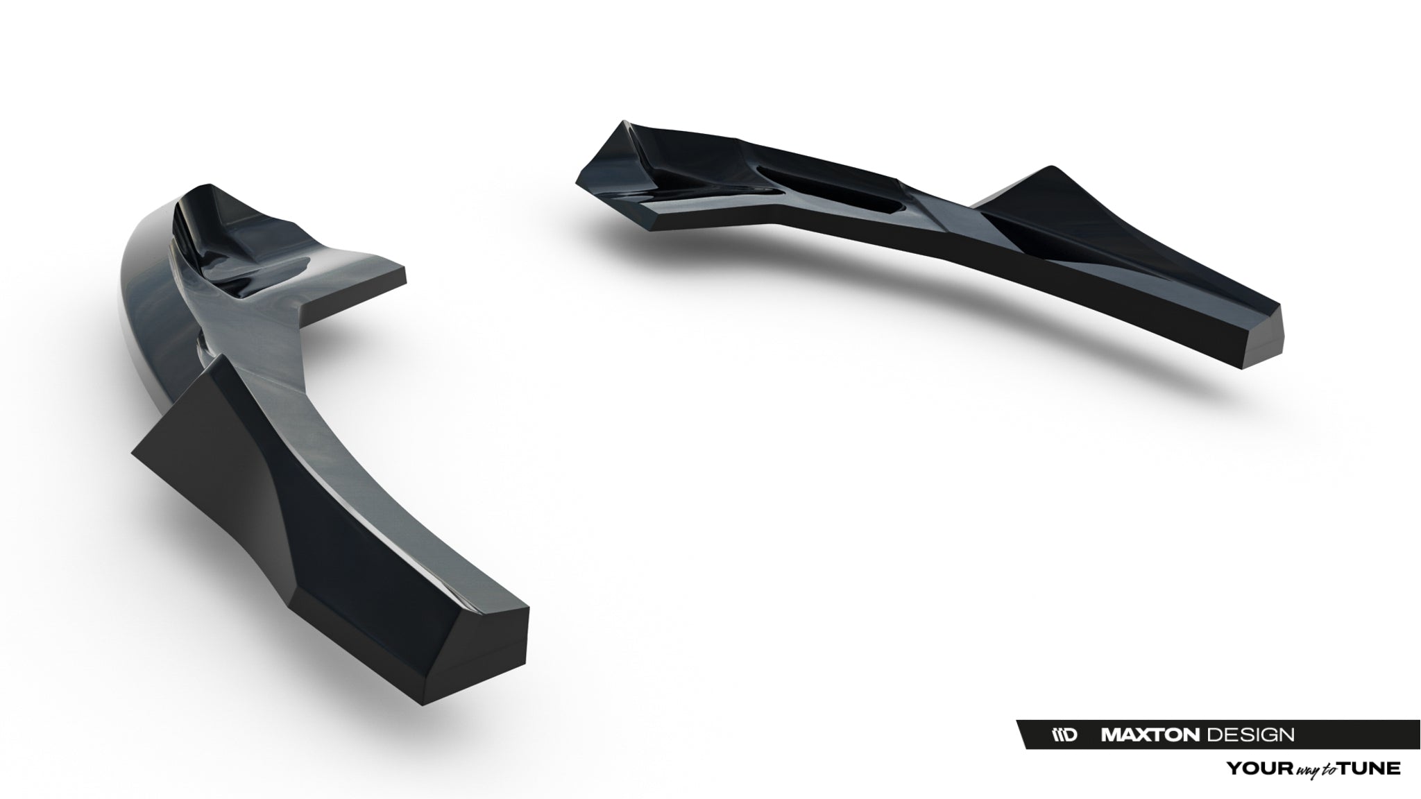 Maxton Design Heck Ansatz Flaps Diffusor V.3 passend für Audi RS3 Sportback 8Y Facelift schwarz Hochglanz