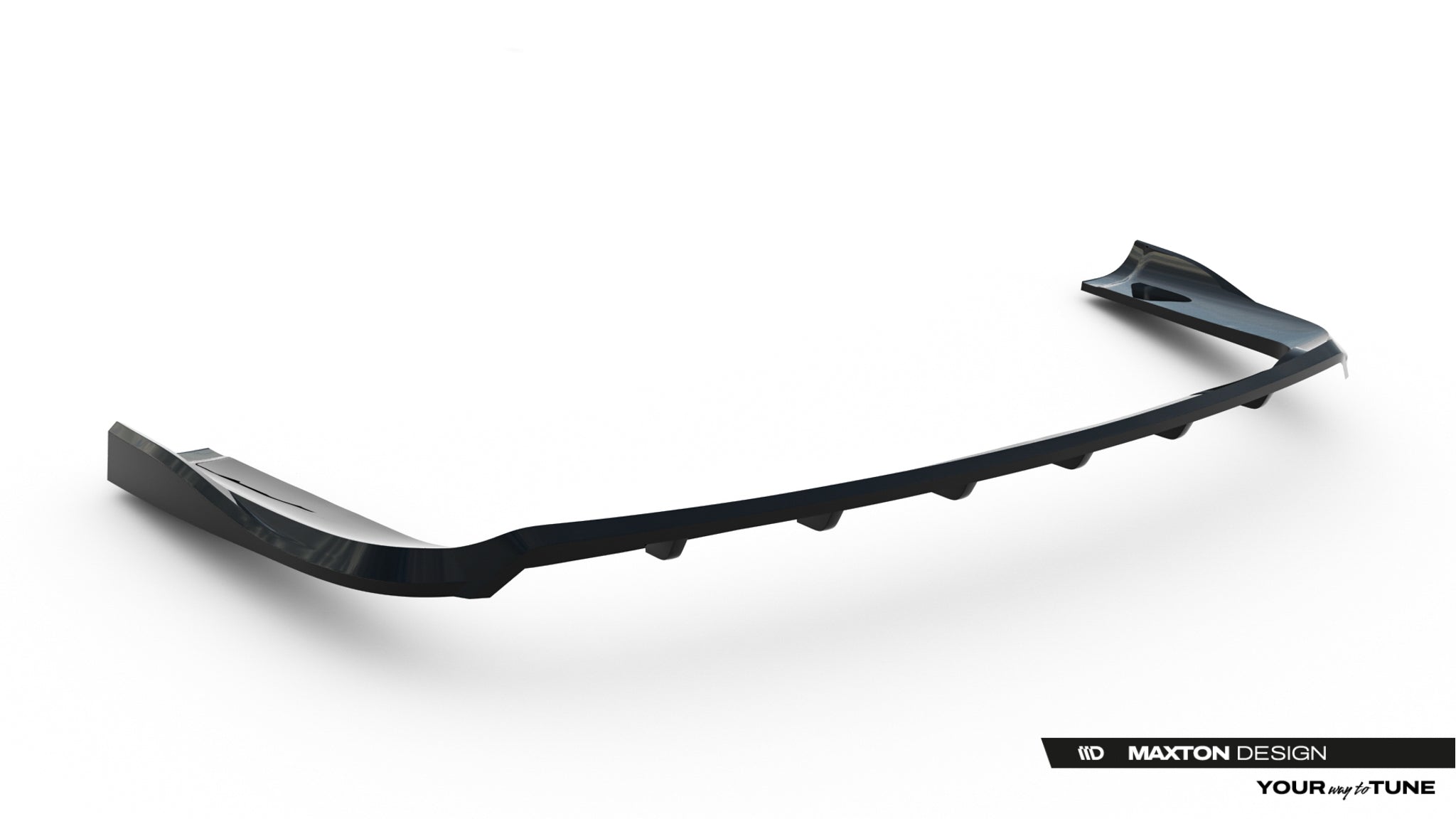 Maxton Design Street+ Mittlerer Diffusor Race Passend für Dodge Grand Caravan Mk5 Facelift Schwarz Hochglanz