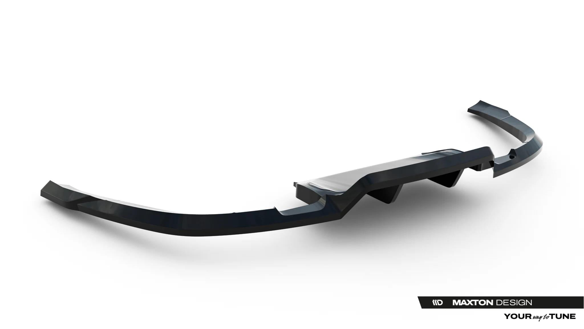 Maxton Design Street+ Mittlerer Diffusor Race Passend für Jaguar F-Pace S X761 Schwarz Hochglanz