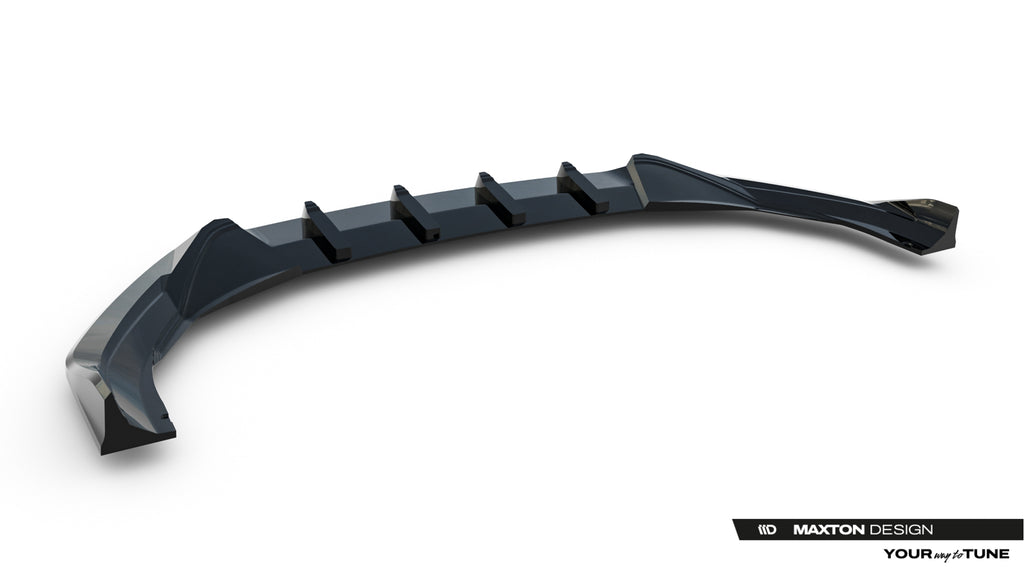 Maxton Design Street+ Spoilerlippe Front Ansatz V.2 passend für Skoda Superb Sportline Mk4 schwarz Hochglanz