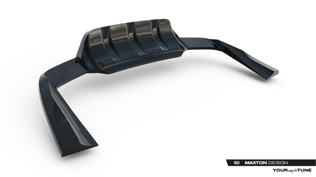 Maxton Design Street+ Mittlerer Diffusor RACE passend für Land Rover Range Rover Sport Mk2 Facelift schwarz Hochglanz