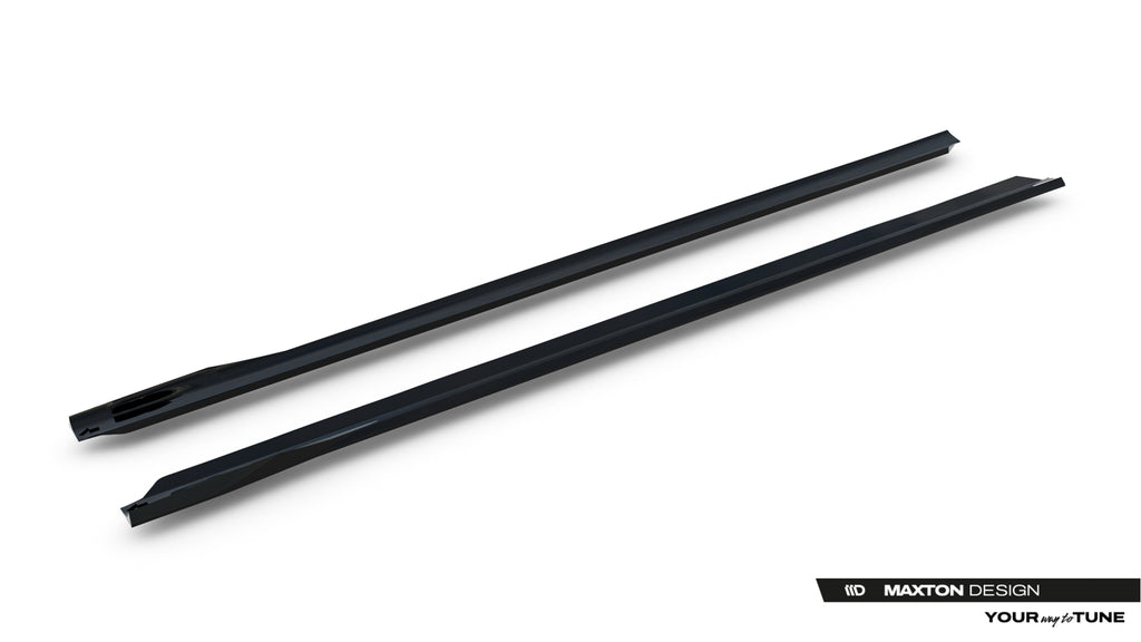 Maxton Design Street+ Seitenschweller Leisten V.2 passend für BMW 740d xDrive M Paket / 740i xDrive M-Paket G70 schwarz Hochglanz