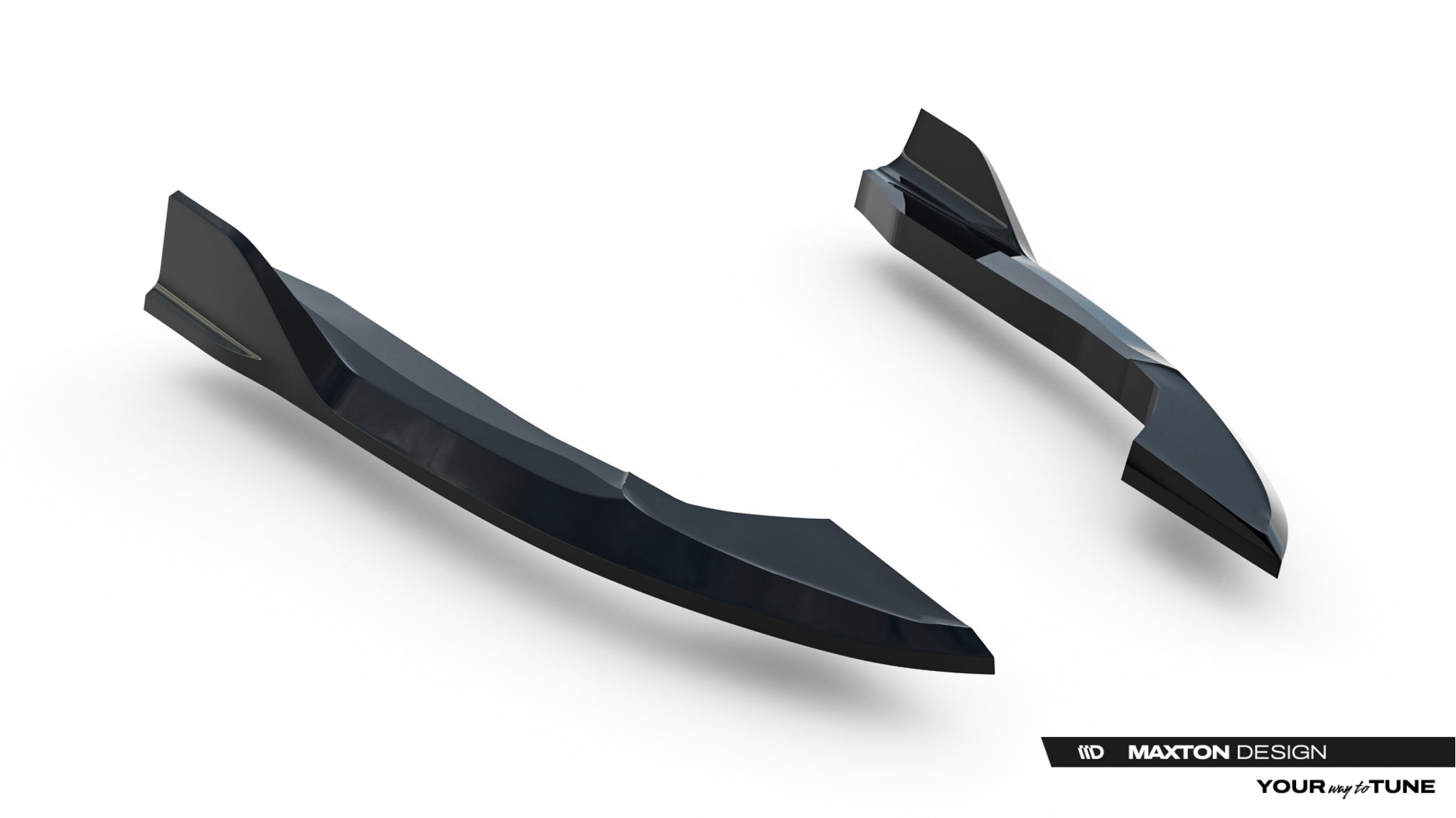 Maxton Design Heck Ansatz Flaps Diffusor V.1 passend für VW Golf R Variant Mk8 / Mk8 Facelift schwarz Hochglanz