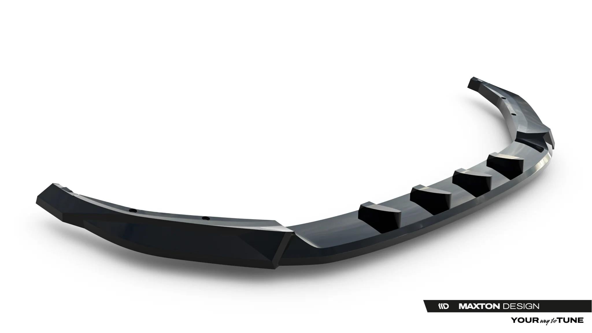 Maxton Design Street+ Spoilerlippe Front Ansatz passend für Skoda Kodiaq RS Mk2 schwarz Hochglanz