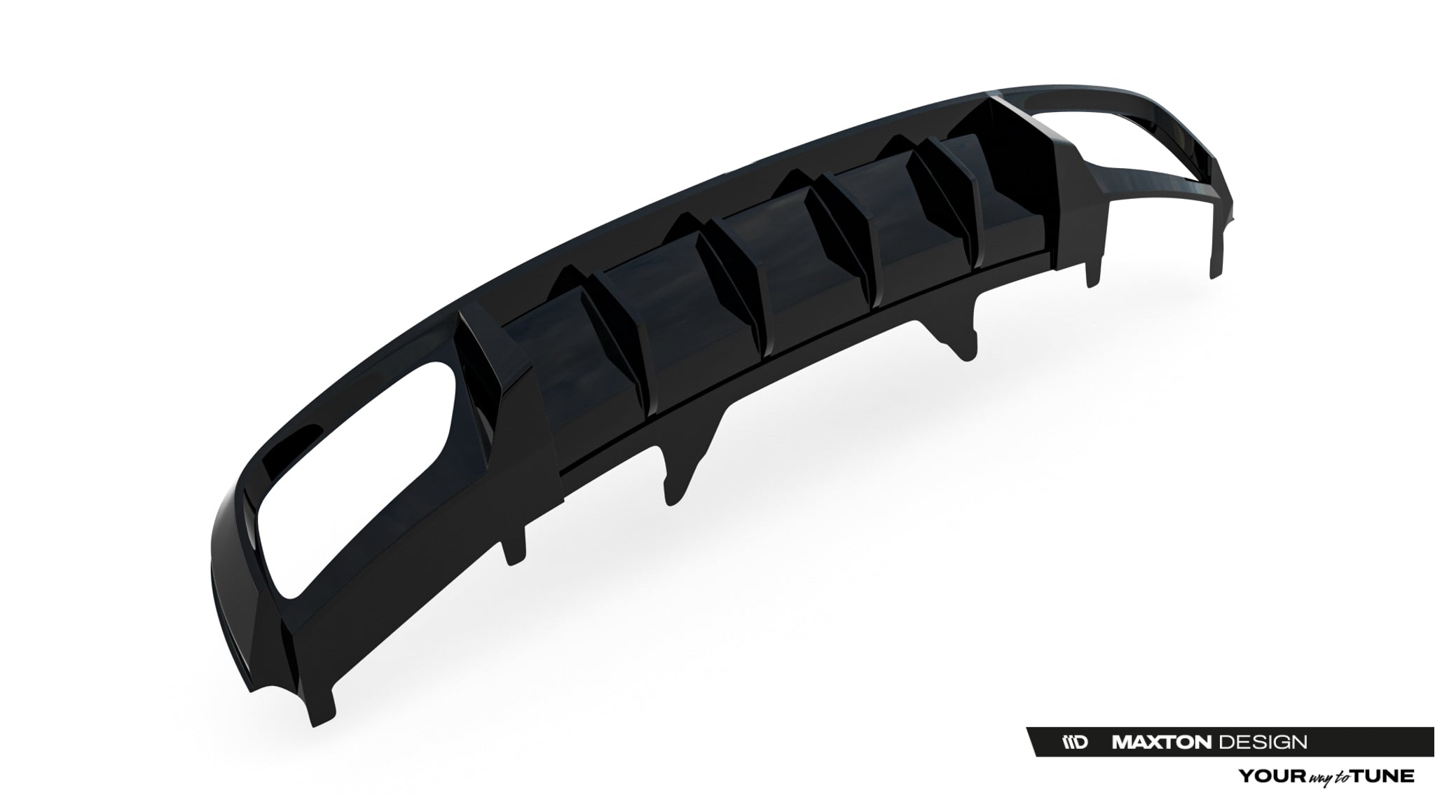 Maxton Design Diffusor Heck Ansatz passend für Audi A4 / A4 S-Line Limousine / Avant B9 schwarz Hochglanz