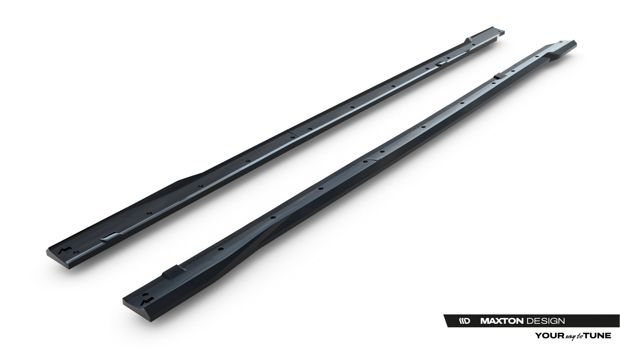 Maxton Design Street+ Seitenschweller Leisten Passend für Ford Transit Custom Msrt Mk2 Schwarz Hochglanz