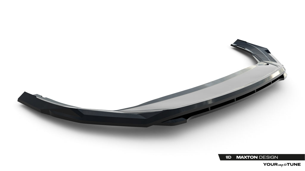 Maxton Design Street+ Spoilerlippe Front Ansatz V.1 passend für Skoda Superb Sportline Mk4 schwarz Hochglanz