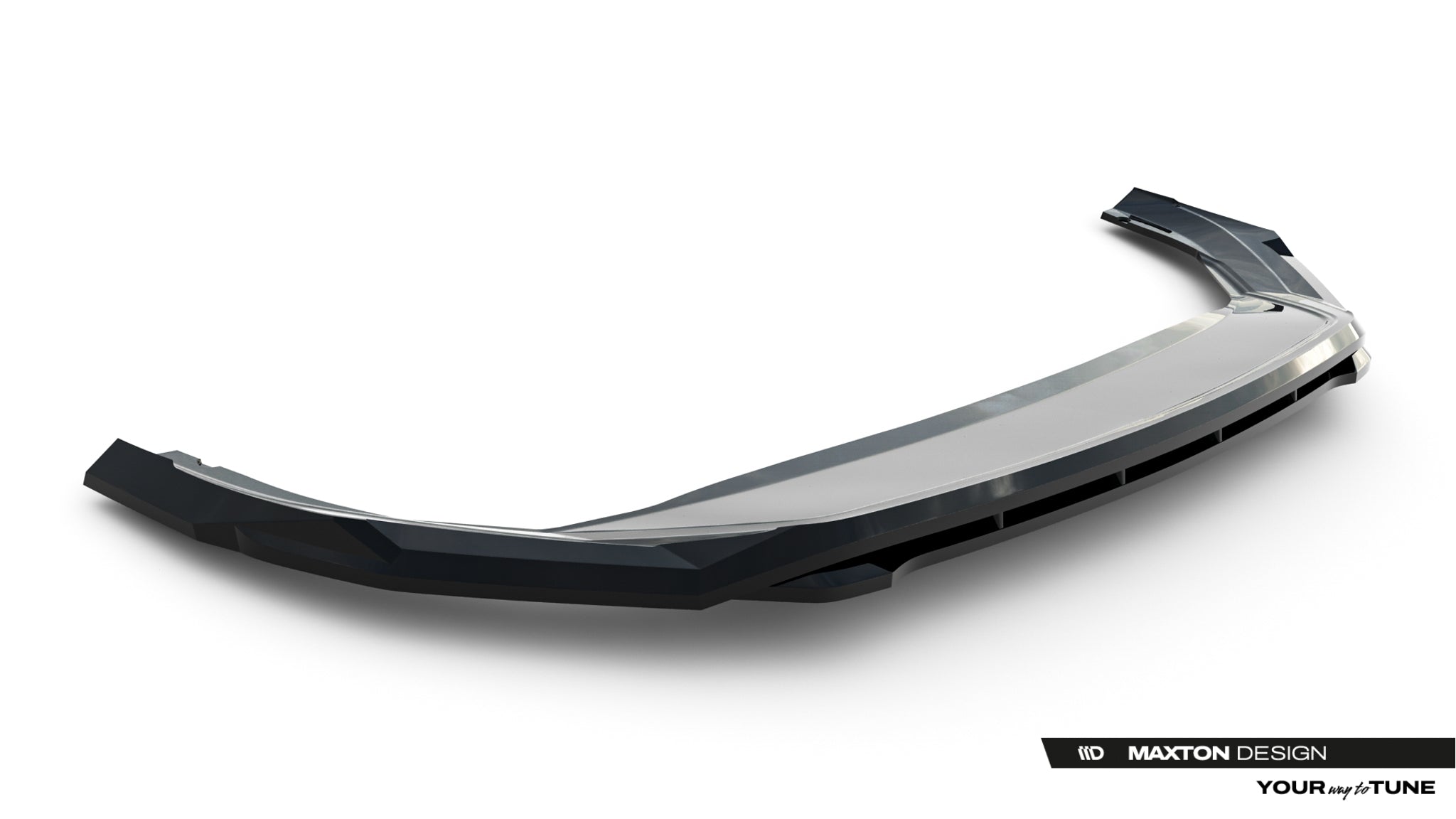 Maxton Design Street+ Spoilerlippe Front Ansatz V.1 passend für Skoda Superb Sportline Mk4 schwarz Hochglanz