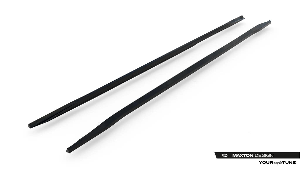 Maxton Design Street+ Seitenschweller Leisten Passend für Audi A8 S-Line Long D5 / D5 Facelift Schwarz Hochglanz
