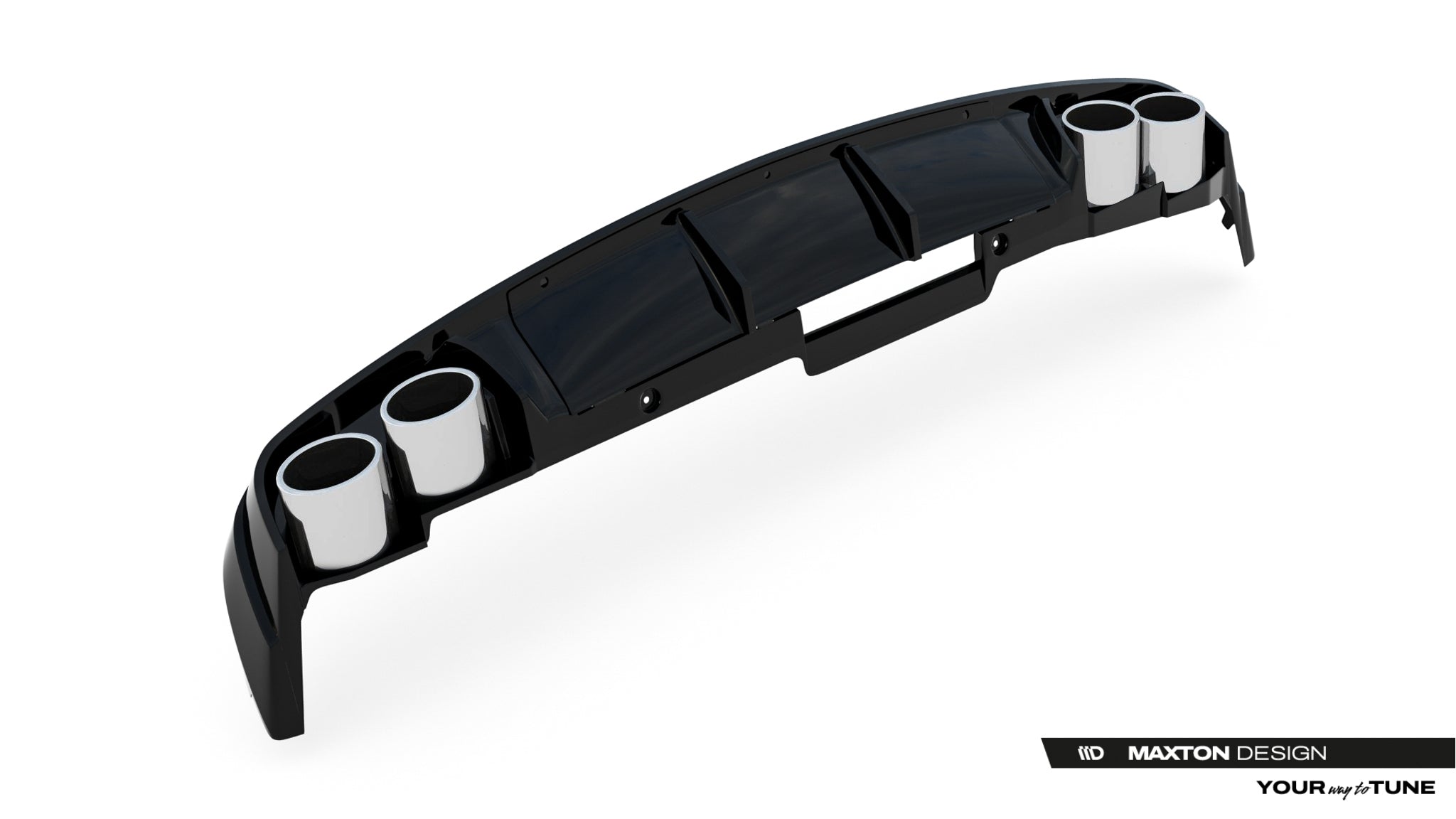 Maxton Design Diffusor Heck Ansatz + Endrohre passend für Audi A6 Limousine / Avant C8 / C8 Facelift