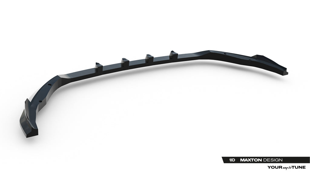 Maxton Design Street+ Spoilerlippe Front Ansatz passend für Renault Clio Mk5 Facelift schwarz Hochglanz