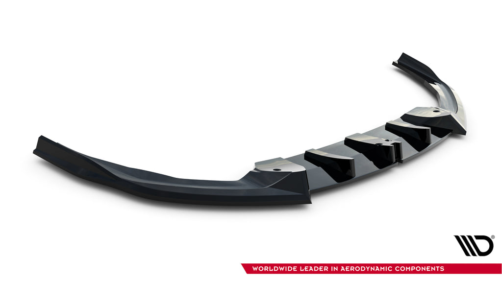 Maxton Design Street+ Spoilerlippe Front Ansatz V.2 passend für BMW M135i M Performance F70 schwarz Hochglanz