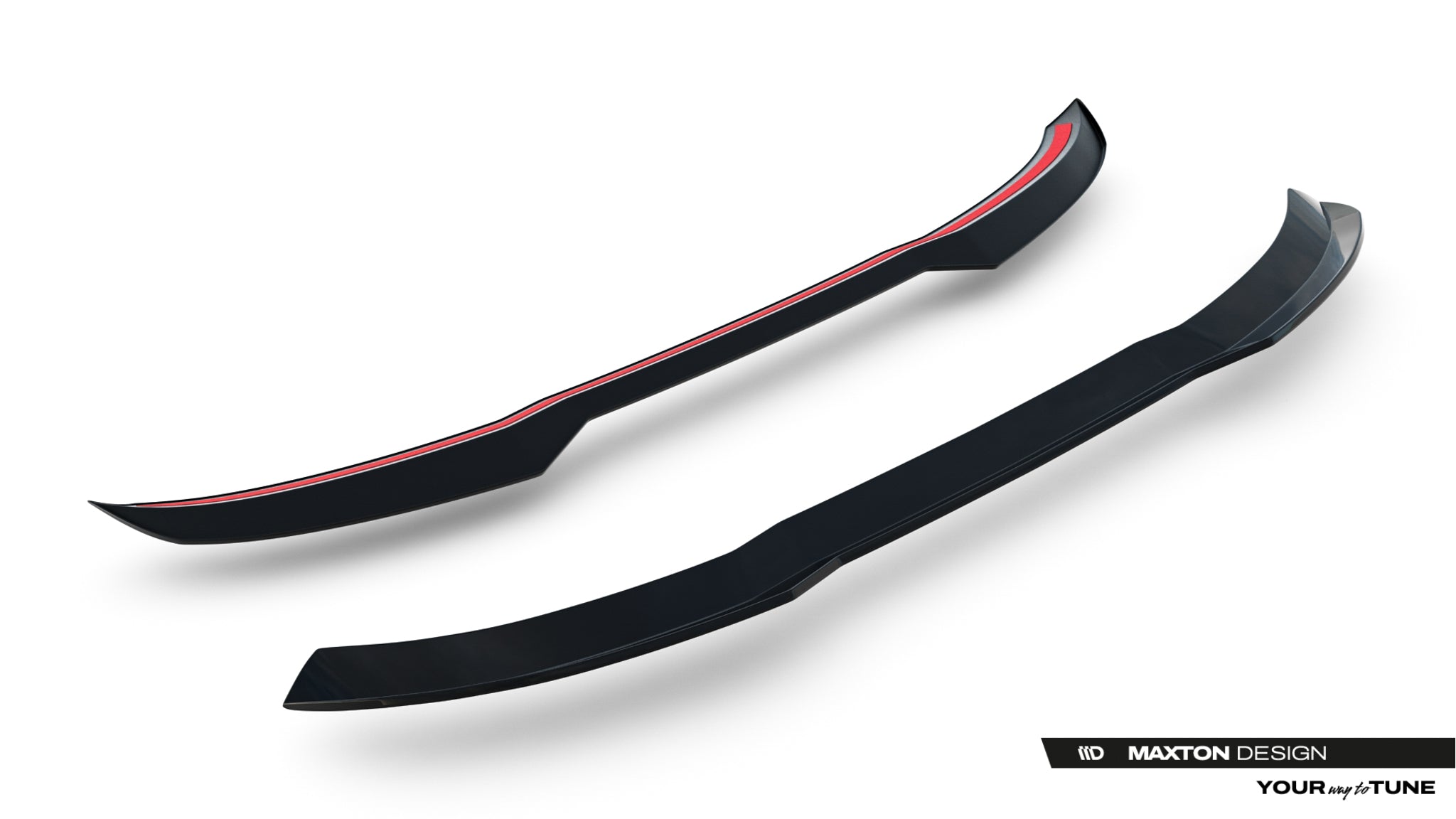 Maxton Design Spoiler CAP passend für VW Tiguan R-Line Mk3 schwarz Hochglanz