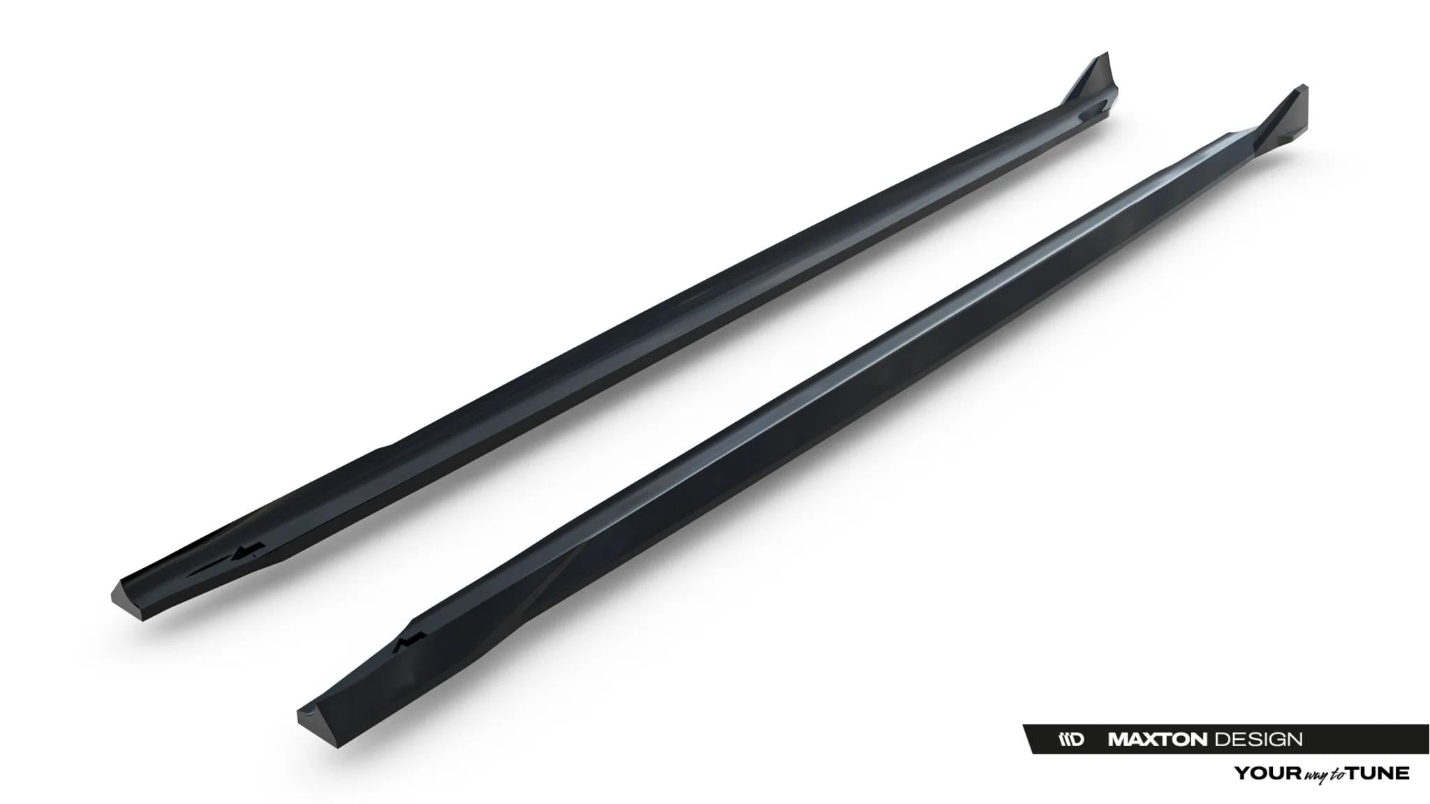 Maxton Design Street+ Seitenschweller Leisten V.2 passend für BMW M5 F90 schwarz Hochglanz