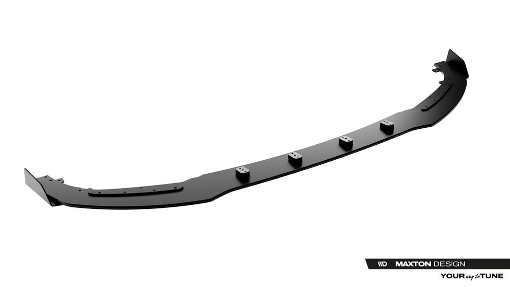 Maxton Design Street Pro Street+ Spoilerlippe Front Ansatz + Flaps passend für Cupra Born Mk1 schwarz Hochglanz