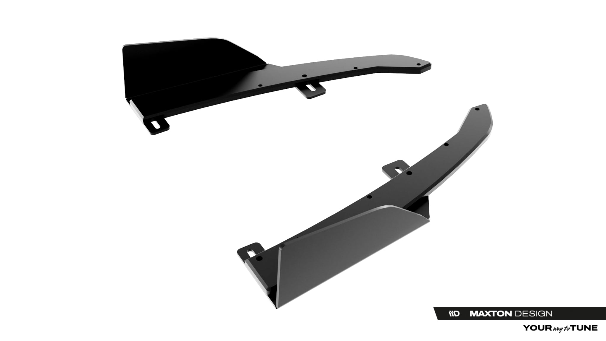 Maxton Design Street Pro Heck Ansatz Flaps Diffusor + Flaps passend für Audi S5 Limousine / Avant B10 schwarz Hochglanz