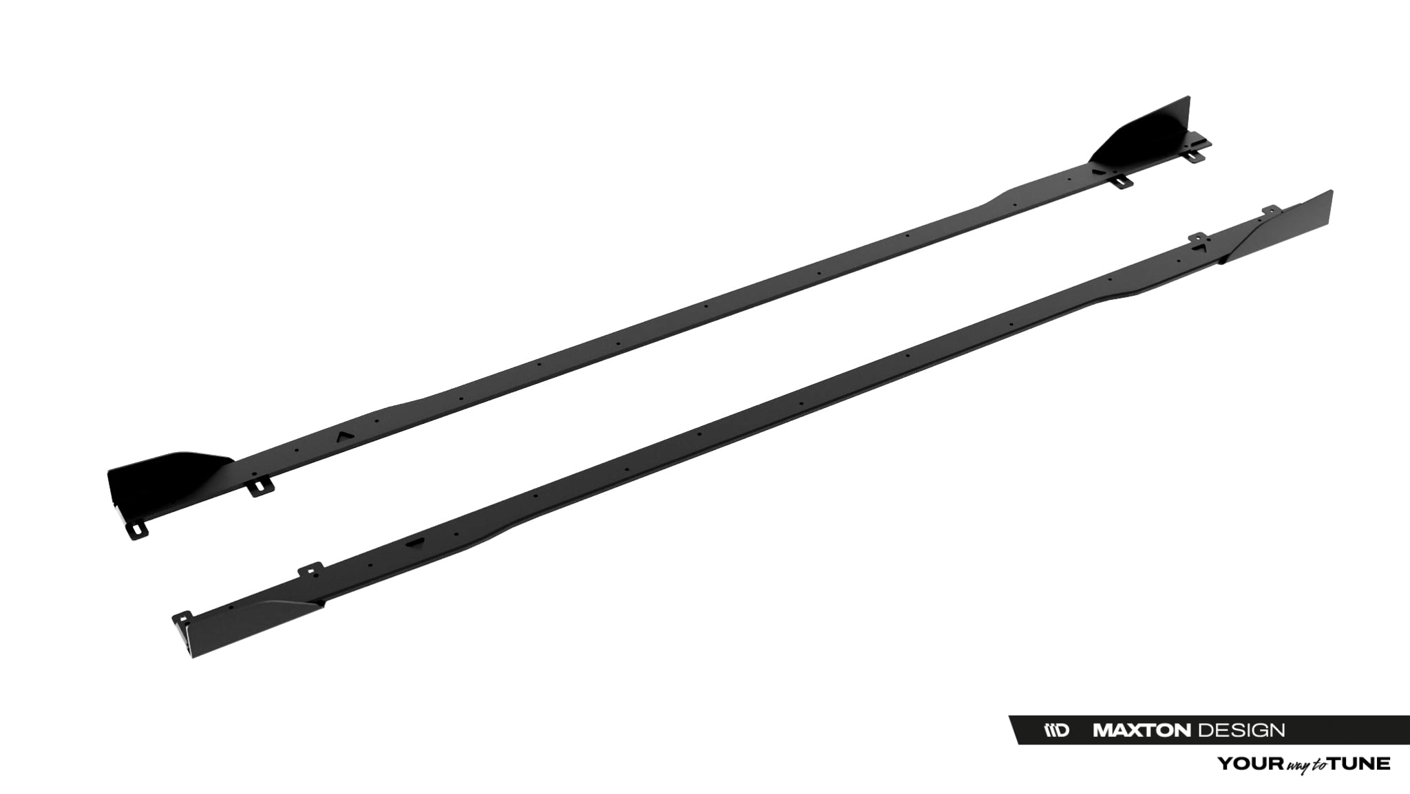 Maxton Design Street Pro Street+ Seitenschweller Leisten + Flaps passend für Audi A5 S-Line / S5 Limousine / Avant B10 schwarz Hochglanz