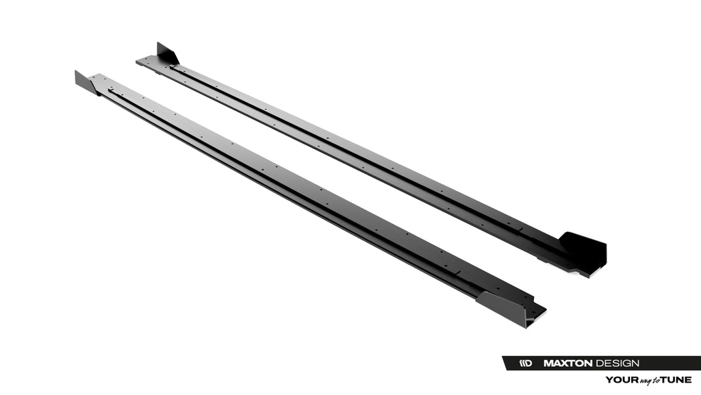 Maxton Design Street Pro Street+ Seitenschweller Leisten + Flaps passend für Cupra Born Mk1 schwarz Hochglanz