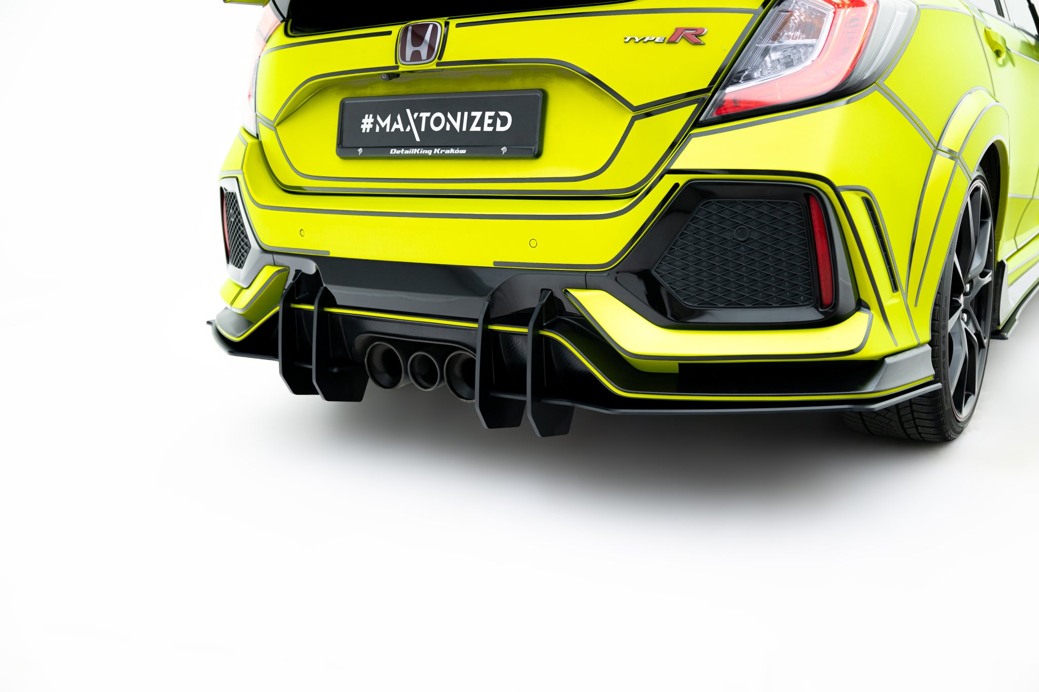 Maxton Design Robuste Racing Diffusor Heck Ansatz V.2 passend für Honda Civic Type-R Mk10 / Mk10 Facelift