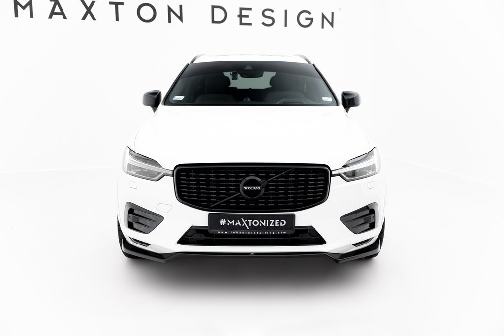 Maxton Design Street+ Spoilerlippe Front Ansatz V.1 passend für Volvo XC60 Mk2 R-Design schwarz Hochglanz