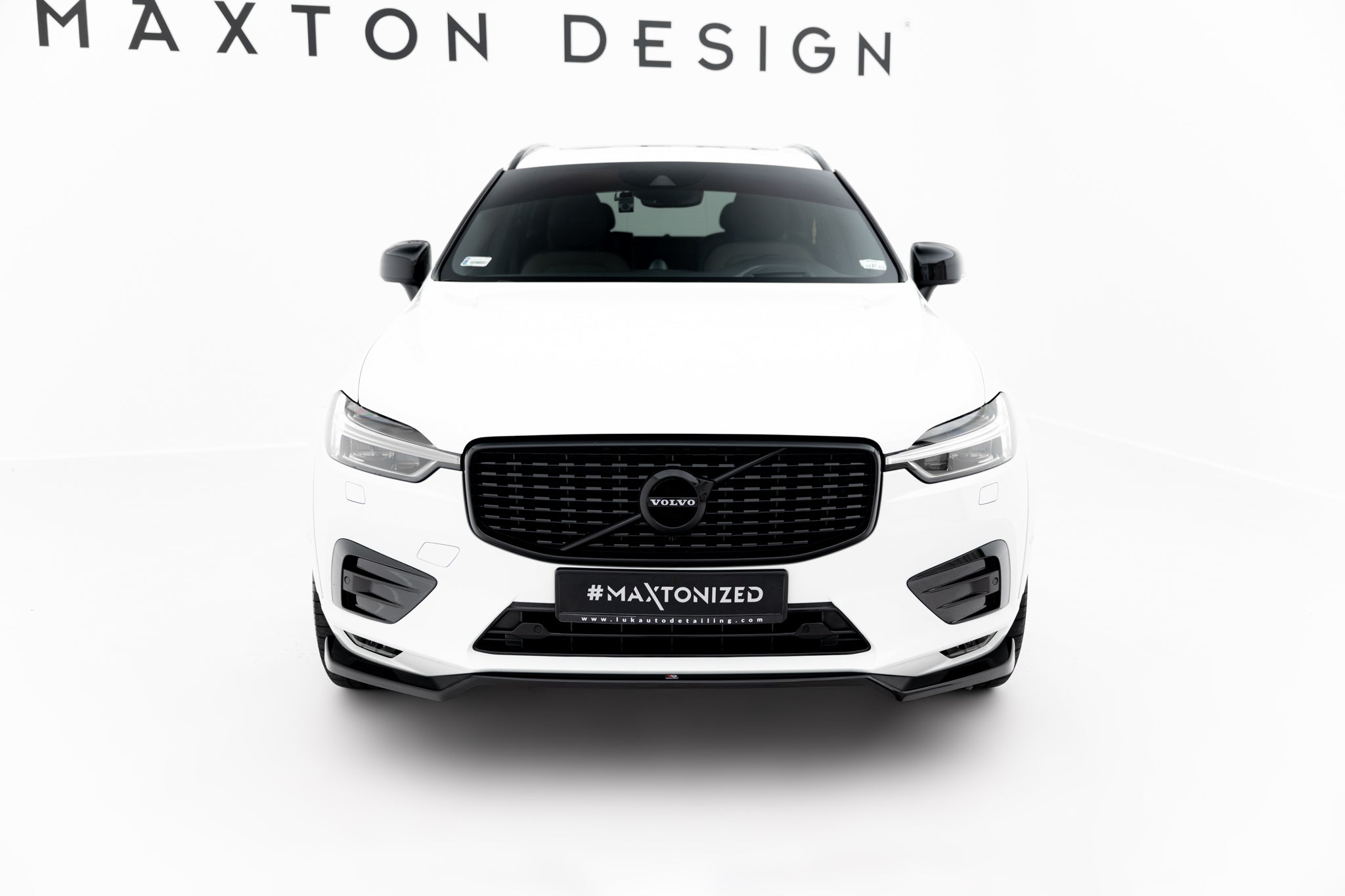 Maxton Design Street+ Spoilerlippe Front Ansatz V.1 passend für Volvo XC60 Mk2 R-Design schwarz Hochglanz