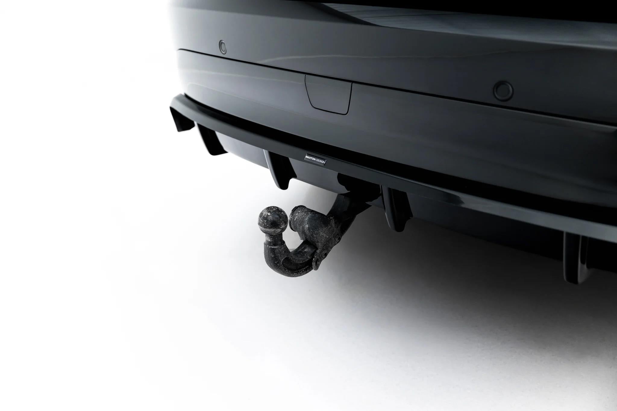 Maxton Design Street+ Mittlerer Diffusor Race Passend für Land Rover Discovery Hse Mk5 Facelift Schwarz Hochglanz