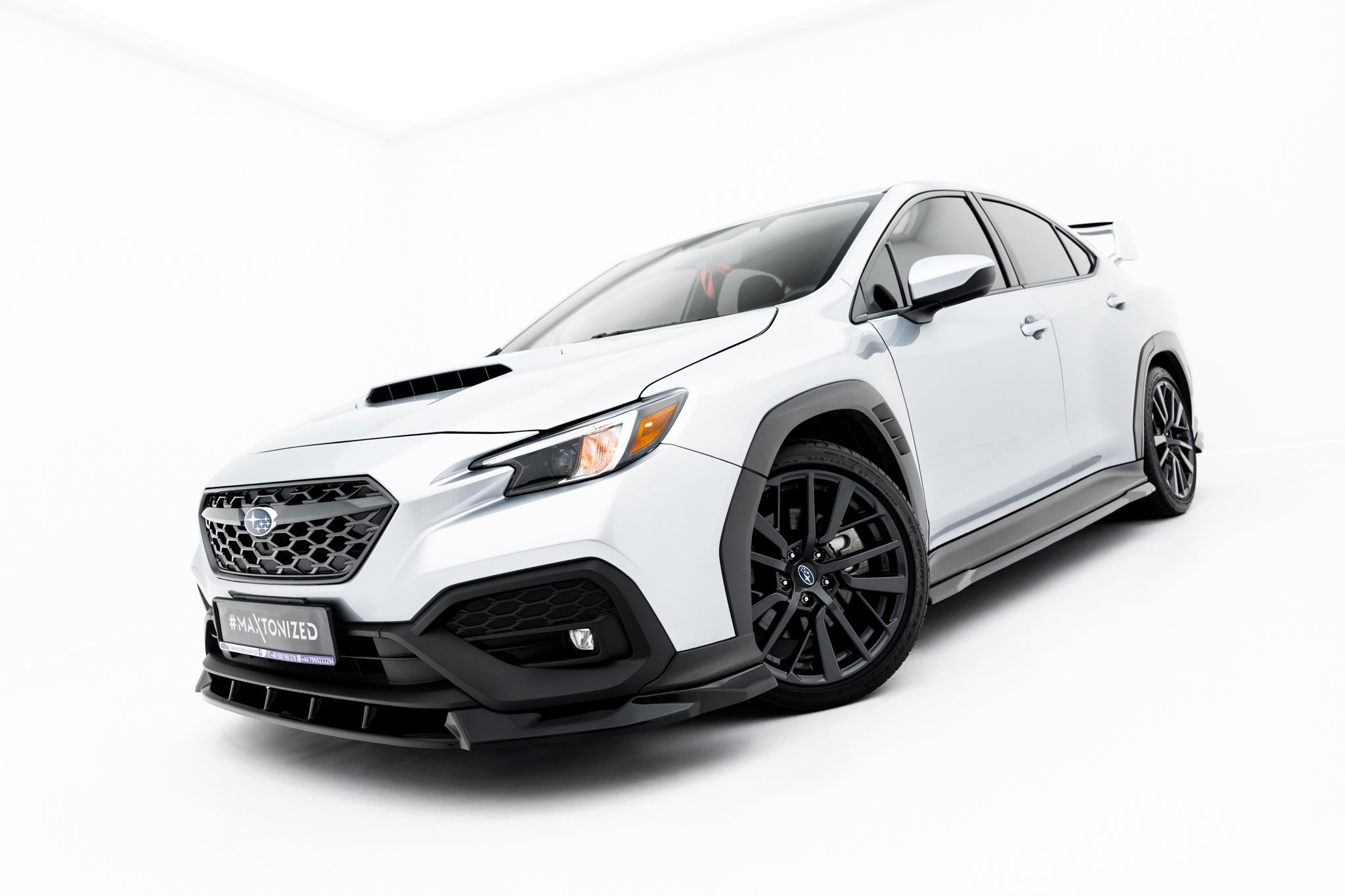 Maxton Design Street+ Spoilerlippe Front Ansatz V.1 passend für Subaru WRX STI Mk2 schwarz Hochglanz