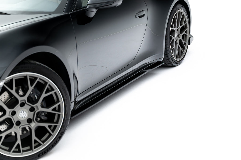 Maxton Design Street+ Seitenschweller Leisten passend für V.1 passend für Porsche 911 Carrera Sport Design 992 schwarz Hochglanz