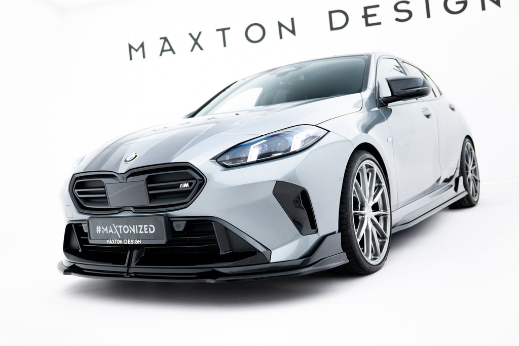 Maxton Design Street+ Spoilerlippe Front Ansatz V.3 passend für BMW M135i M Performance F70 schwarz Hochglanz